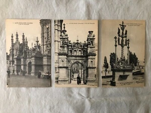 3 postales vintage - Saint-Thegonnec, Francia - L'Arc de Triomphe, Le Calvaire - Imagen 1 de 12