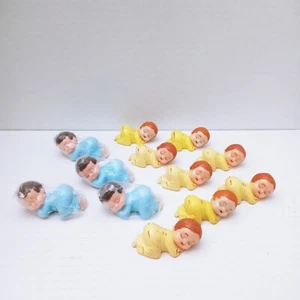 Vintage Baby Shower Cake Toppers Plastic Lot Of 12 Cupcake Decorations - Picture 1 of 9