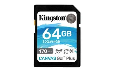 64GB Kingston Canvas Go Plus SD Card U3 V30 4K UHD Waterproof High Speed - Image 1 of 4