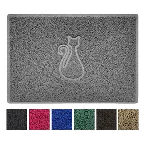 Cat Shape Embossed Door Mat Dirt-Trapper Washable Barrier Indoor Outdoor Use - Picture 1 of 18