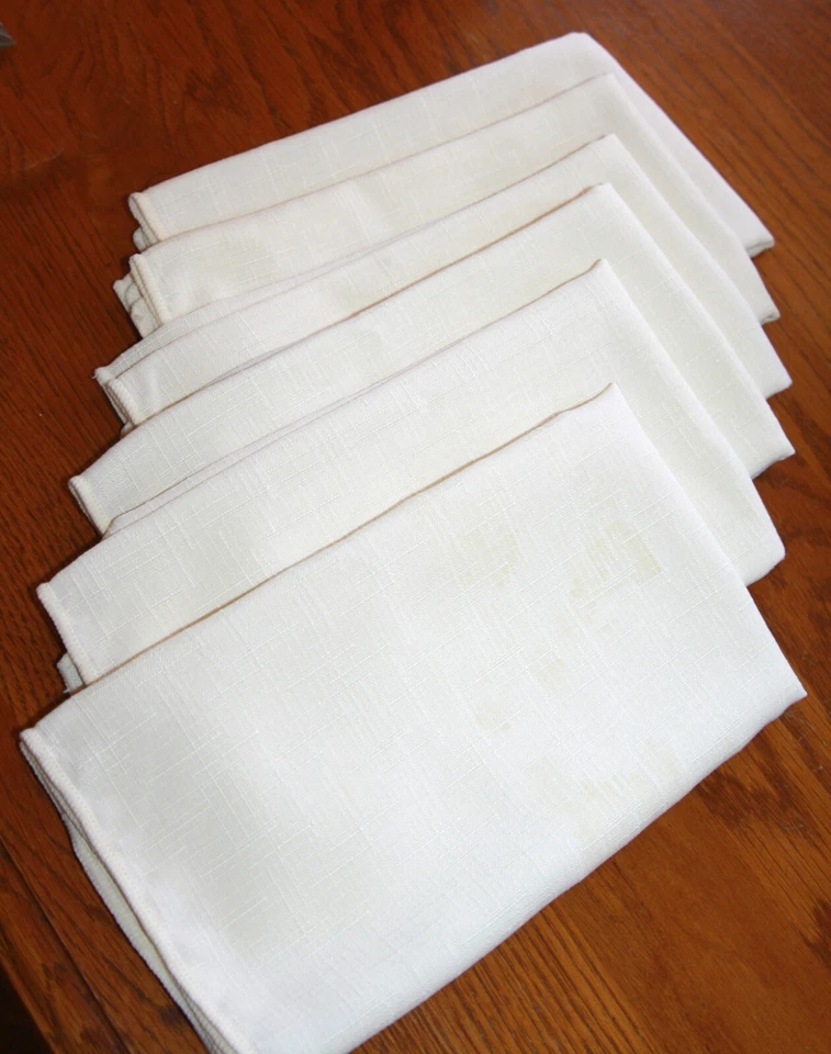 Servilletas de tela crema marfil blanco roto Juego de 6 18" textura lino Foto 1 de 1