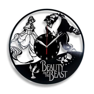 Vinyl Clock Beauty and the Beast Wall Clock Unique Art Vinyl Wall Clock 8 - Picture 1 of 12