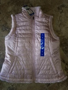 Womens Original Nicole Miller Blush Pink Reversible Vest Puffer Faux Fur S L - Picture 1 of 2