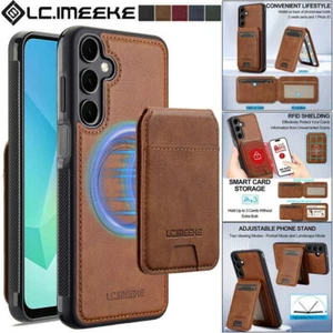 2in1 Magnetic Case MagSafe Leather Wallet fo Samsung S25 S24 S23 S22 S21 S25 A16 - Picture 1 of 81