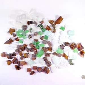 Genuine Surf Tumbled Sea Glass MA Coast Mixed Lot of Bottle Tops Pieces 1.8 Lbs - Picture 1 of 15