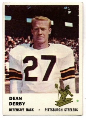 Dean Derby, Defensive Back, Pittsburgh Steelers, 1961 Fleer, Tarjeta No. 122 Foto 1 de 2