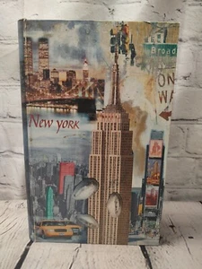 New York Guide Disguised Book Safe Hidden Stash 10" x 6" Twin Towers - Wood - Picture 1 of 7