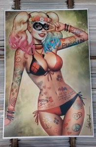 Nathan Szerdy SIGNED Harley Quinn Art Print Batman Suicide Squad Tattoo - Picture 1 of 3