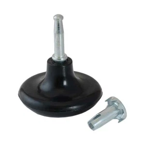 8 x Black Plastic Metal Feet Leg Glider Glides Castors Divan Bed Base Sofa Wheel - Picture 1 of 6