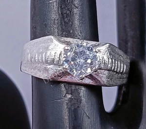 15.20 Ct Round Cut Natural White Sapphire Silver Ring Size 9.5 EGL Gems 5MRB - Picture 1 of 5