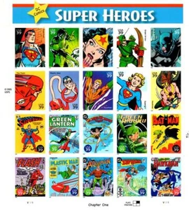 DC COMIC SUPER HEROES CHAPTER ONE 39¢ USPS USA STAMP SHEET #459800 2002 - MINT - Picture 1 of 1