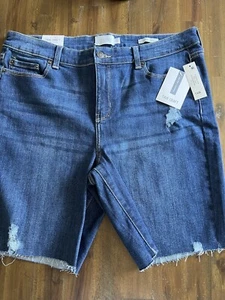 True Craft Bermuda Denim Mid Rise Waist Shorts Womens Size 15 NWT - Picture 1 of 14