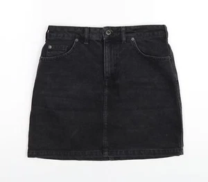 Jack Wills Womens Black Cotton A-Line Skirt Size 10 Zip - Picture 1 of 10