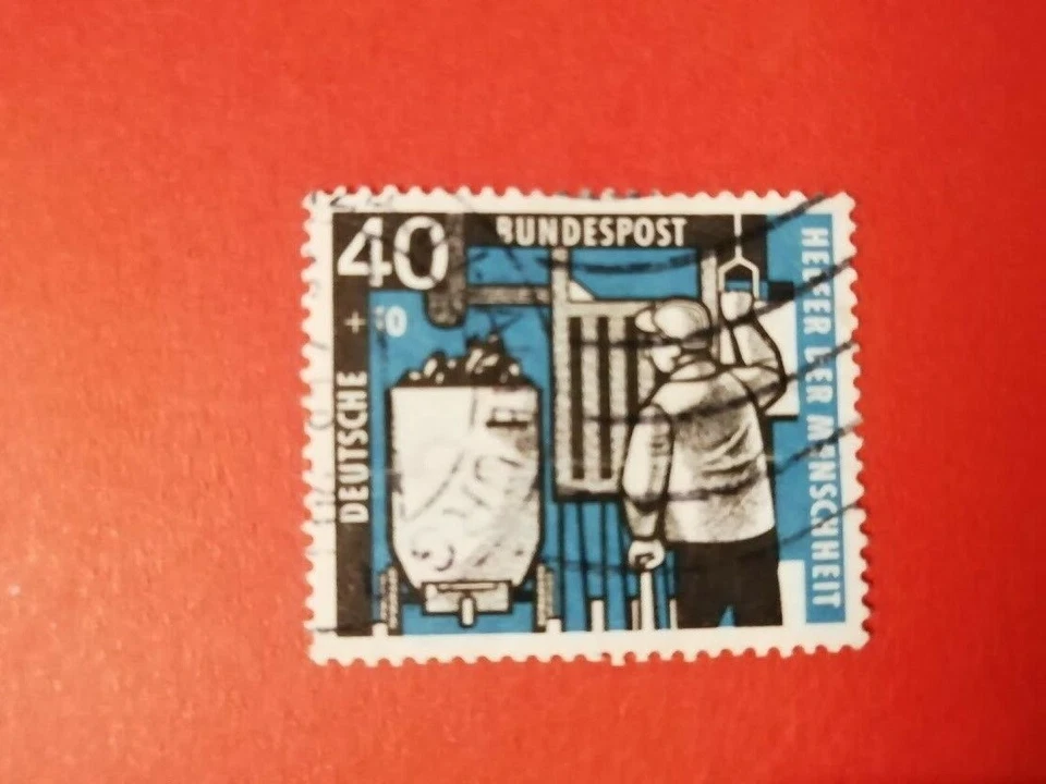 SELLOS ALEMANIA CORREO FEDERAL ALEMÁN 1957 # 145 AYUDANTE DE LA HUMANIDAD + Foto 1 de 1