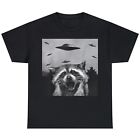 Alien Ufo Funny Raccoon Stuffed Animal Men, Woment-Shirt