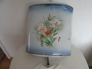 Emaillierter  Wasser Boiler mit Deckel -schönes Deko RARITÄT Jugendstil - Bild 1 von 7