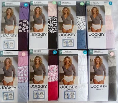 JOCKEY ELANCE BRIEFS WOMENS Brief PK OF 3 - 100% Cotton   5, 6, 7, 8, 9, 10,11 - Image 1 of 4