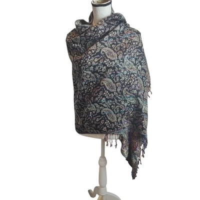 Bufanda de cachemir 100 % pashmina chal cachemir multicolor borla arco iris suave  Foto 1 de 4