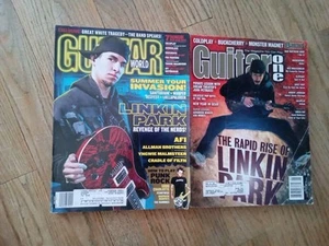 Linkin Park 2 Magazine Lot Guitar World,Guitar, GuitarOne 2001,03 +foldoutPoster - Picture 1 of 8