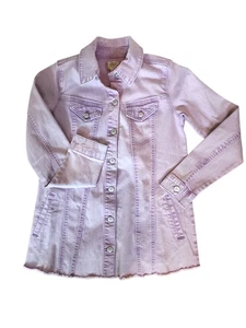 LOGO by Lori Goldstein Denin Jacket w/ Frayed Hem "Heathered Purple" Size 2 Sml - Bild 1 von 23