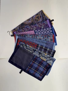 LOT Of 8 Daniel Cremieux Silk Pocket Squares Handkerchief Mens Accessory Unused - Picture 1 of 12