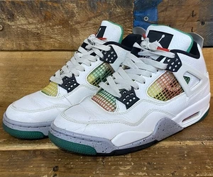 Scarpe da donna Air Jordan 4 retrò verde lucido Rasta taglia 9,5 US 41 EU AQ9129-100 - Foto 1 di 9