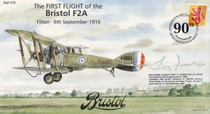 RAFFF8 1st Flight Bristol F2A Signed by Tony C Iveson 616 Sqn Battle of Britain - Picture 1 of 2