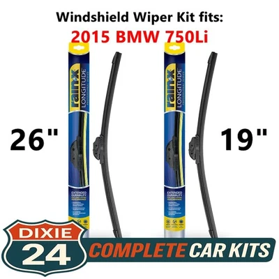 Rain-X Longitude Windshield Wiper Kit fits: 2015 BMW 750Li (26" & 19") — 第 1/4 张图片