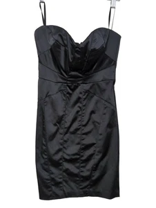 Bebe Corset Mini Dress Women S Black Strapless Cocktail Party LBD Event Occasion - Picture 1 of 9