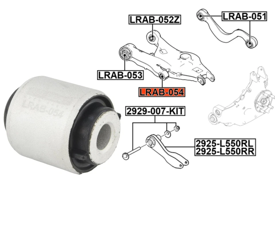 Rear Lower Control Arm Bush FEBEST LRAB-054 for Land Rover Discover Sport 2014- - Image 1 of 4