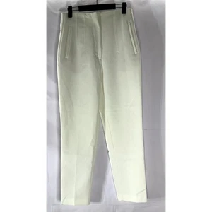 Pantalón de vestir ZARA para mujer blanco calce regular pierna ajustada gancho barra talla M - Imagen 1 de 10