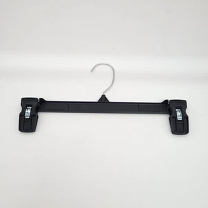 Paquete de 30 perchas de 12" negras centrales pantalones faldas pantalones cortos perchas ajustadas antideslizantes clips - Imagen 1 de 5