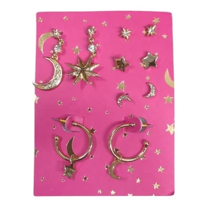 Avon Sun Moon And Stars Earrings Set Of 5 1C Unique Gift W/Box - Picture 1 of 1