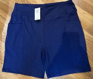Pantalones cortos deportivos con bolsillo XL azul baleaf nuevos con etiquetas para mujer - Imagen 1 de 2