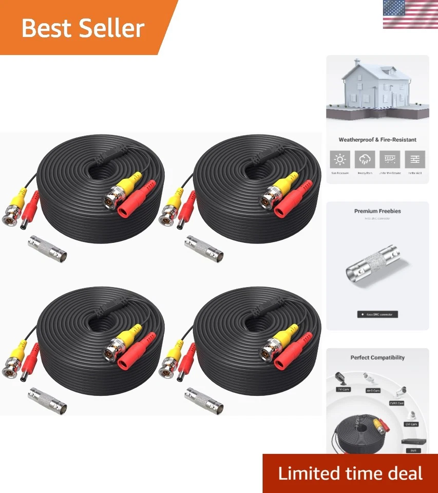 Quality 15ft Video Power Cable for Security Cameras - Image 1 of 4