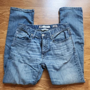 Jeans uomo BKE Jake gamba dritta taglia 34R blu denim elasticizzato punto contrasto - Foto 1 di 11