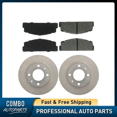 Front Disc Brake Pad Set Disc Brake Rotor fits 1984-1989 Bertone X-1/9 - Image 1 of 4