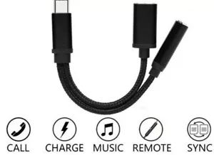 Type C to 3.5 mm and Charger Headphone 2 in 1 Audio Jack USB C Cable Adapter - Picture 1 of 5