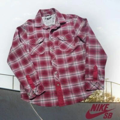 Camisa de franela a cuadros para hombre Nike SB roja Hunter Raleigh 684589-677 M Foto 1 de 4