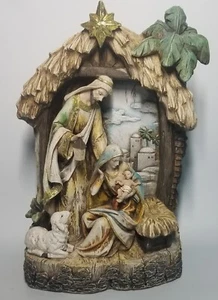 Napco Heilige Familie in Krippe 15,5 Zoll Figur - Weihnachten Urlaub Krippe - Bild 1 von 9