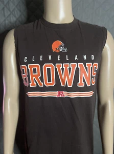 CLEVELAND BROWNS Team Apparels Brown Sleeveless Shirt Size Medium - Picture 1 of 7
