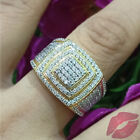 Mens Ring Iced Out 2.5ct Diamond Bling 14k Yellow Gold Over Pinky Ring Size N-V