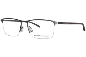 Porsche Design P8371-A Eyeglasses Men's Black Semi Rim Rectangle Shape 56mm - Picture 1 of 5