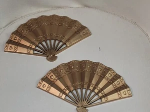 Vintage Fans plastic Wall Hanging Decor Set Of 2 - Picture 1 of 5