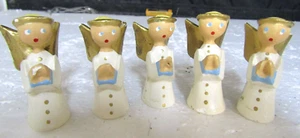 5 ángeles rezantes de madera hechos a mano de 2" Ven, reza con nosotros hechos en Hollywood con caja - Imagen 1 de 12