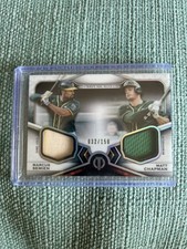 2021 Topps Tribute - Dual Relics 2 Player Green #DR2-SC Matt Chapman, Marcus...