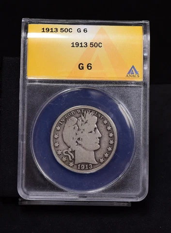 1913 Barber Half Dollar - ANACS G6 (49727-K) Cover