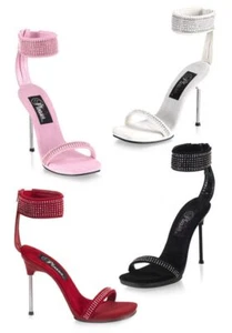 Pleaser Fabulicious CHIC-40 Womens 4 1/2" Stiletto Heel Ankle Strap Sandal - Picture 1 of 15