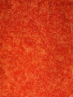 Tela de edredón de algodón NARANJA remolino de mármol telas MODA vendidas por media yarda BTHY Foto 1 de 4