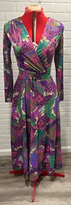 Women's Vintage 60's Mary-Martin of Florida Dress Retro MOD Faux Wrap Size 12 - Picture 1 of 13